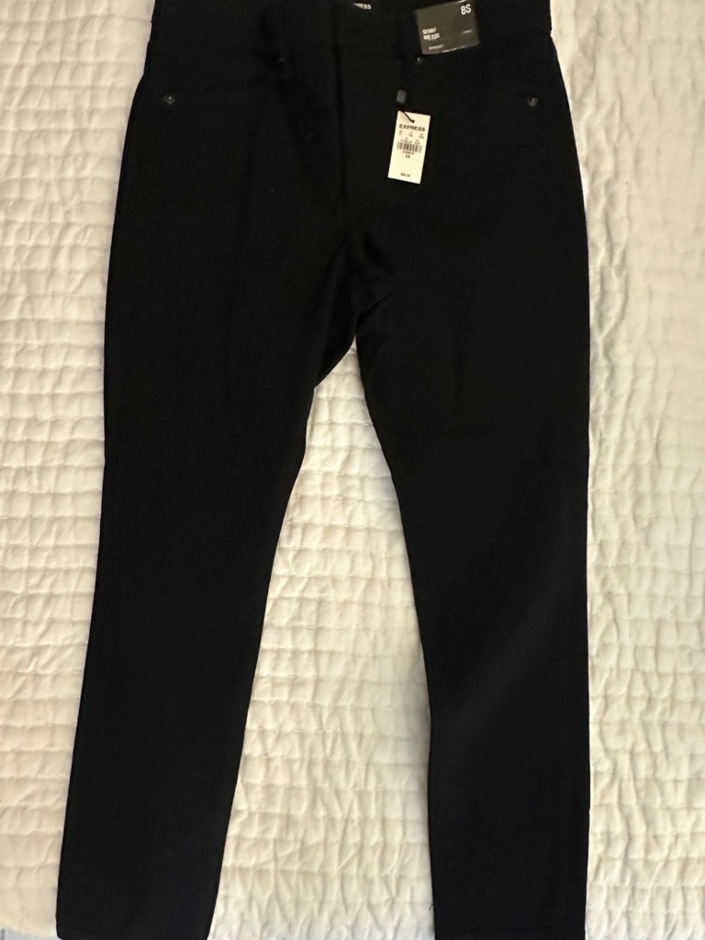 Express Black Supersoft Mid Rise Skinny Jeans – Size 8 Short